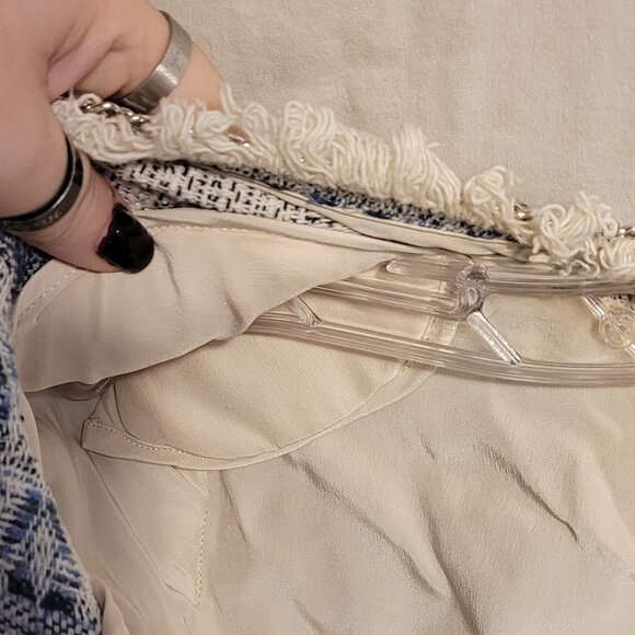 Rebecca Taylor Women's Tweed and Chain Open Front Fitted Blazer- Size 2 - Picture 8 of 10